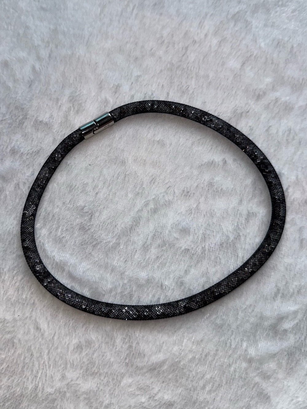 Swarovski Stardust Necklace Black Crystal Mesh with Magnetic clasp - Picture 5 of 7
